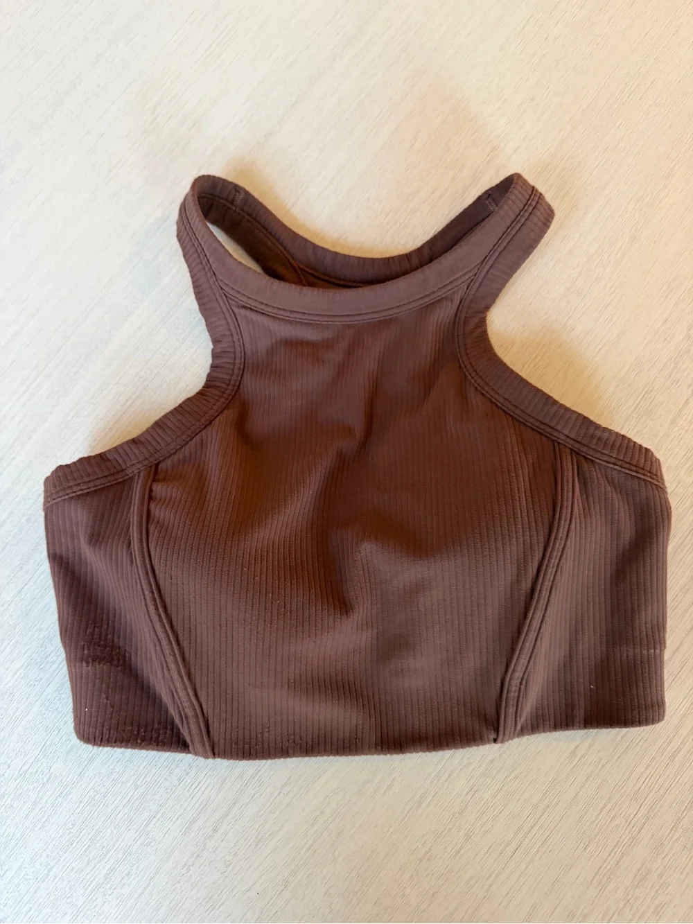 Lululemon | Ribbed Nulu High-Neck Yoga Bra | Java Brown | Size: 8